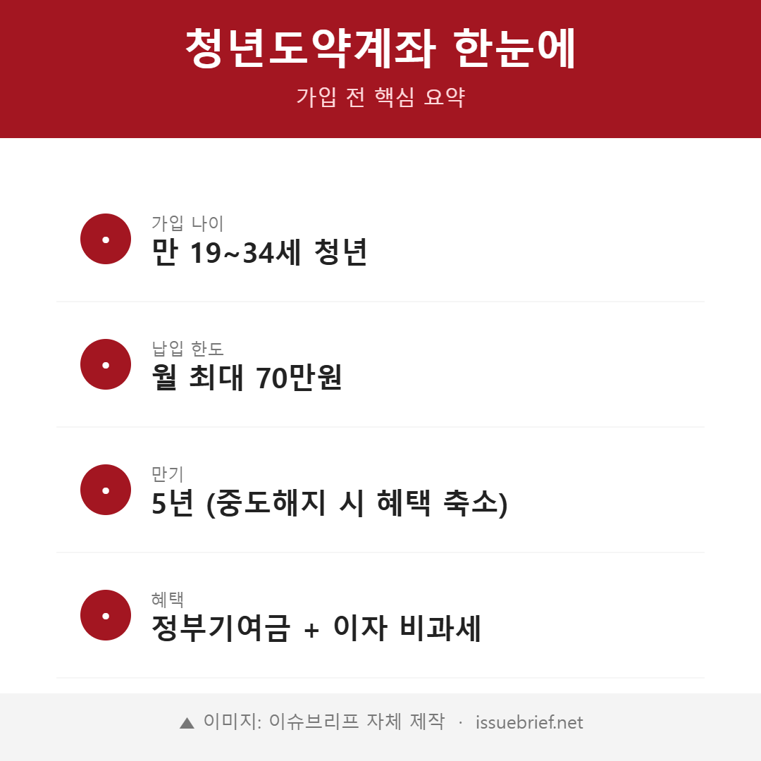 청년도약계좌 핵심 요약 인포그래픽