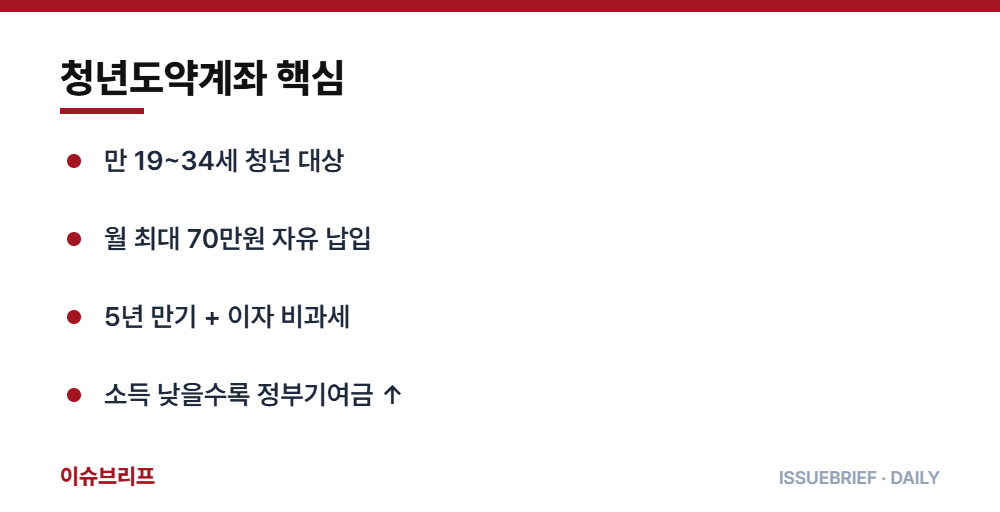 청년도약계좌 핵심 요약 인포그래픽