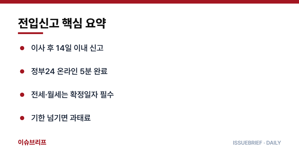 전입신고 핵심 요약 요약 인포그래픽