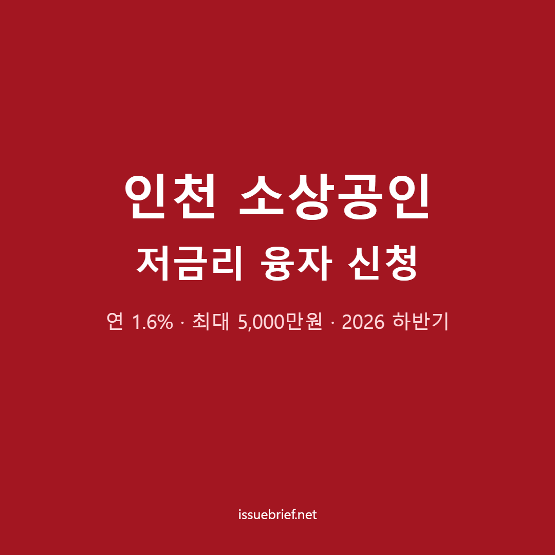 인천 소상공인 저금리 융자 신청 대표 이미지