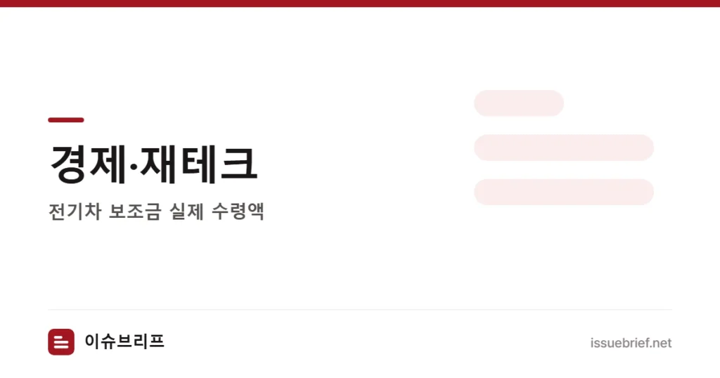 경제·재테크 — 전기차 보조금 실제 수령액 | 이슈브리프
